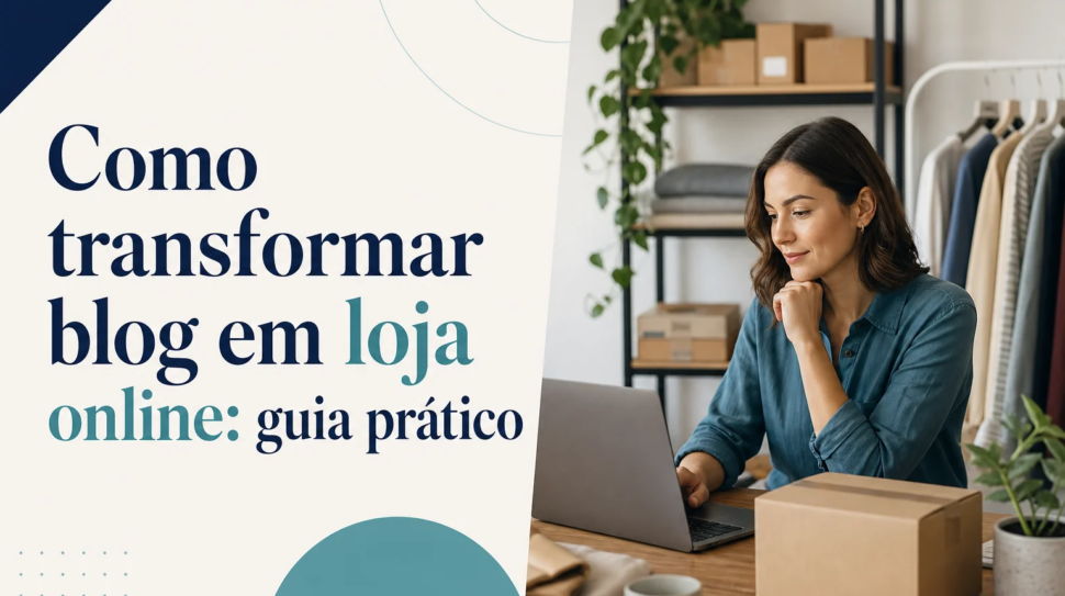 Capa editorial do artigo “Como transformar blog em loja online: guia prático”