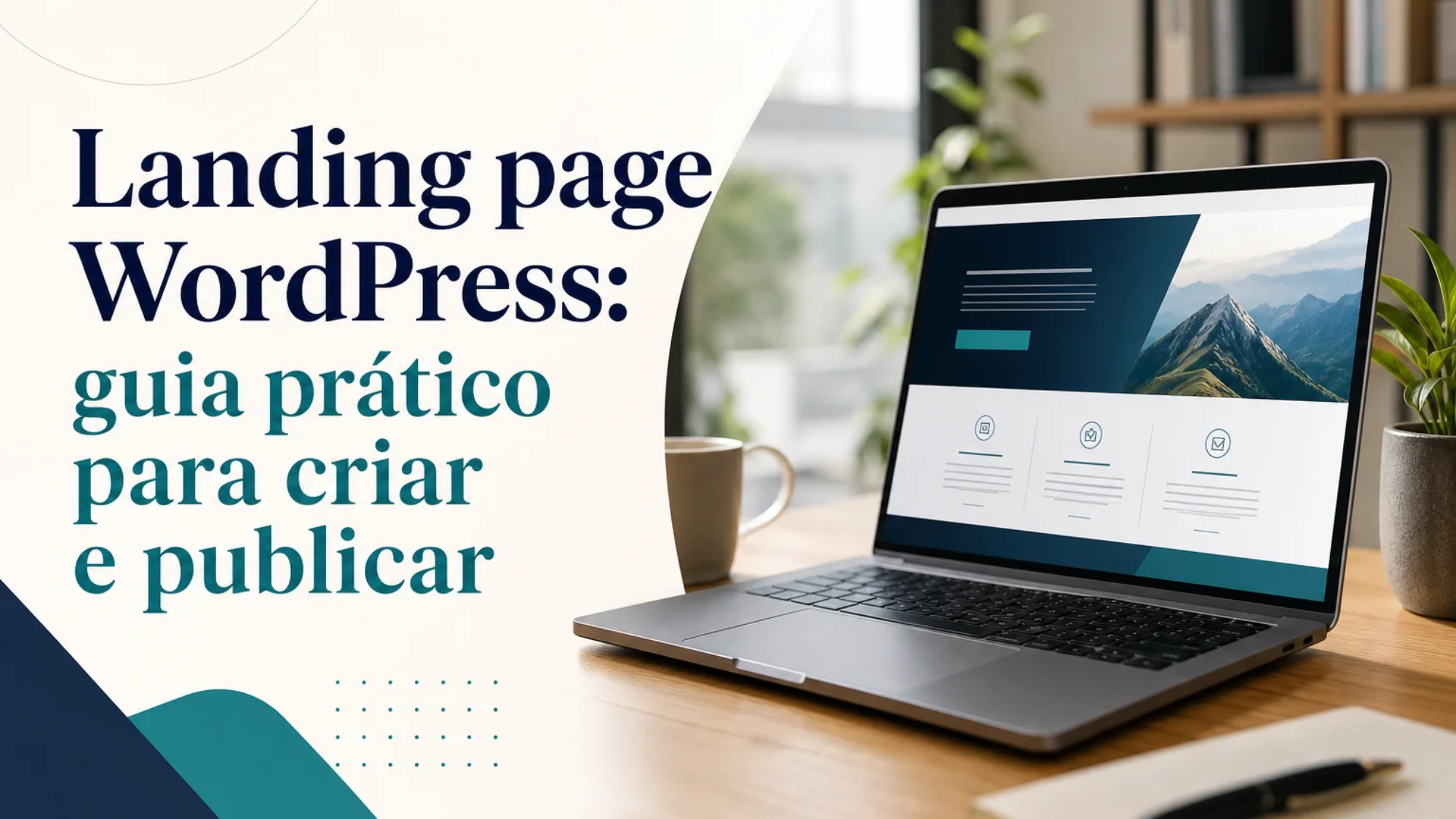 Capa editorial do artigo “Landing page WordPress: guia prático para criar e publicar”