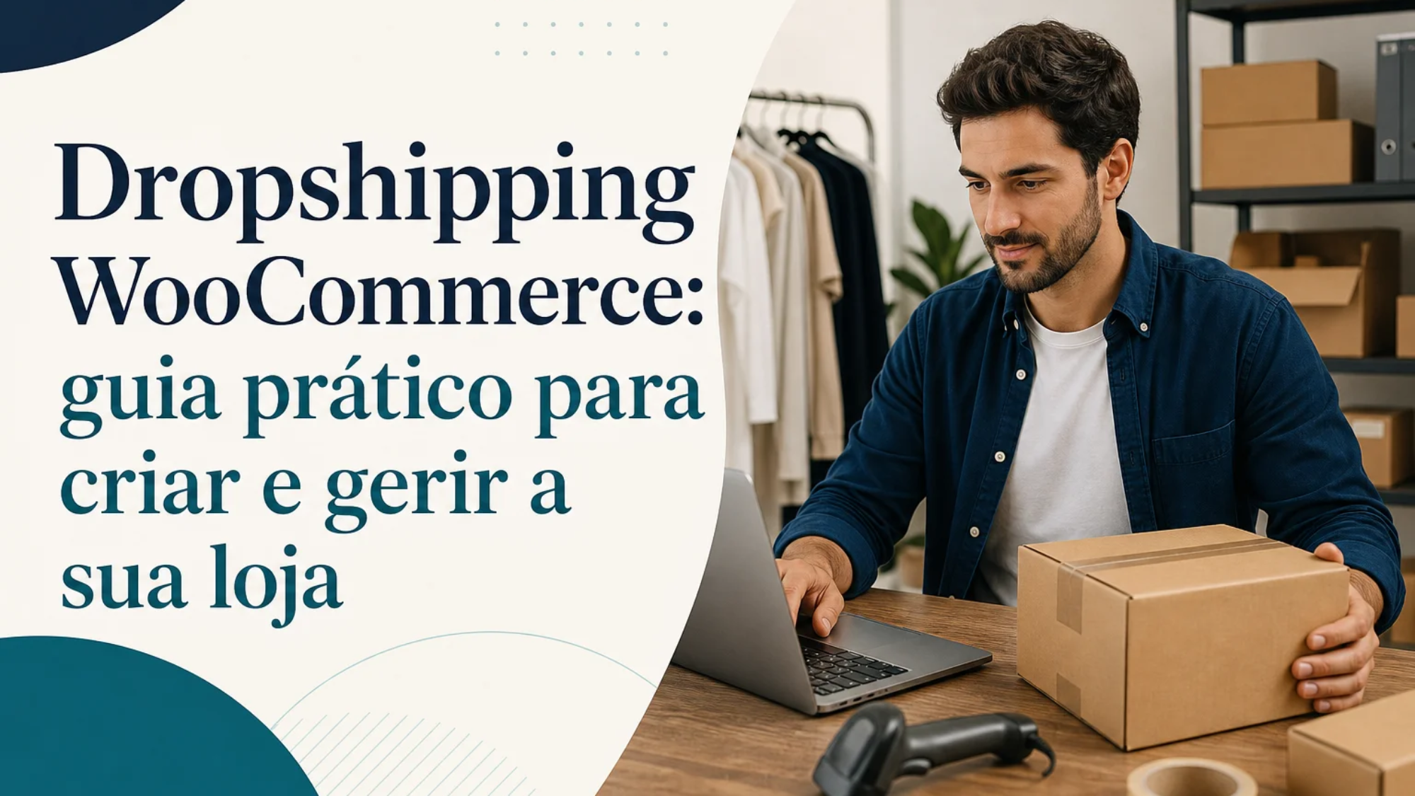 Capa editorial do artigo “Dropshipping WooCommerce: guia prático para criar e gerir a sua loja”