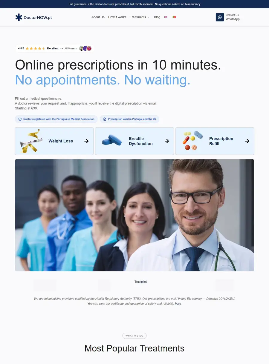 Site da DoctorNOW.pt